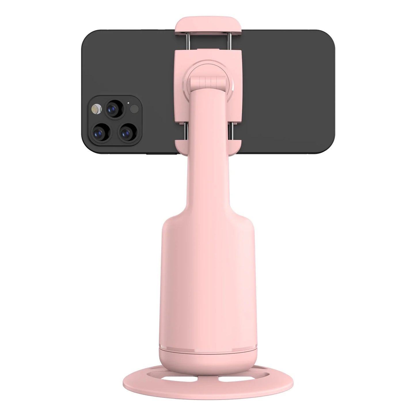 Pink Auto Face Tracking Tripod, 360 Rotation Face Body Phone Camera Mount Smart Shooting Phone Tracking Holder for Live Vlog Streaming Video, Pink